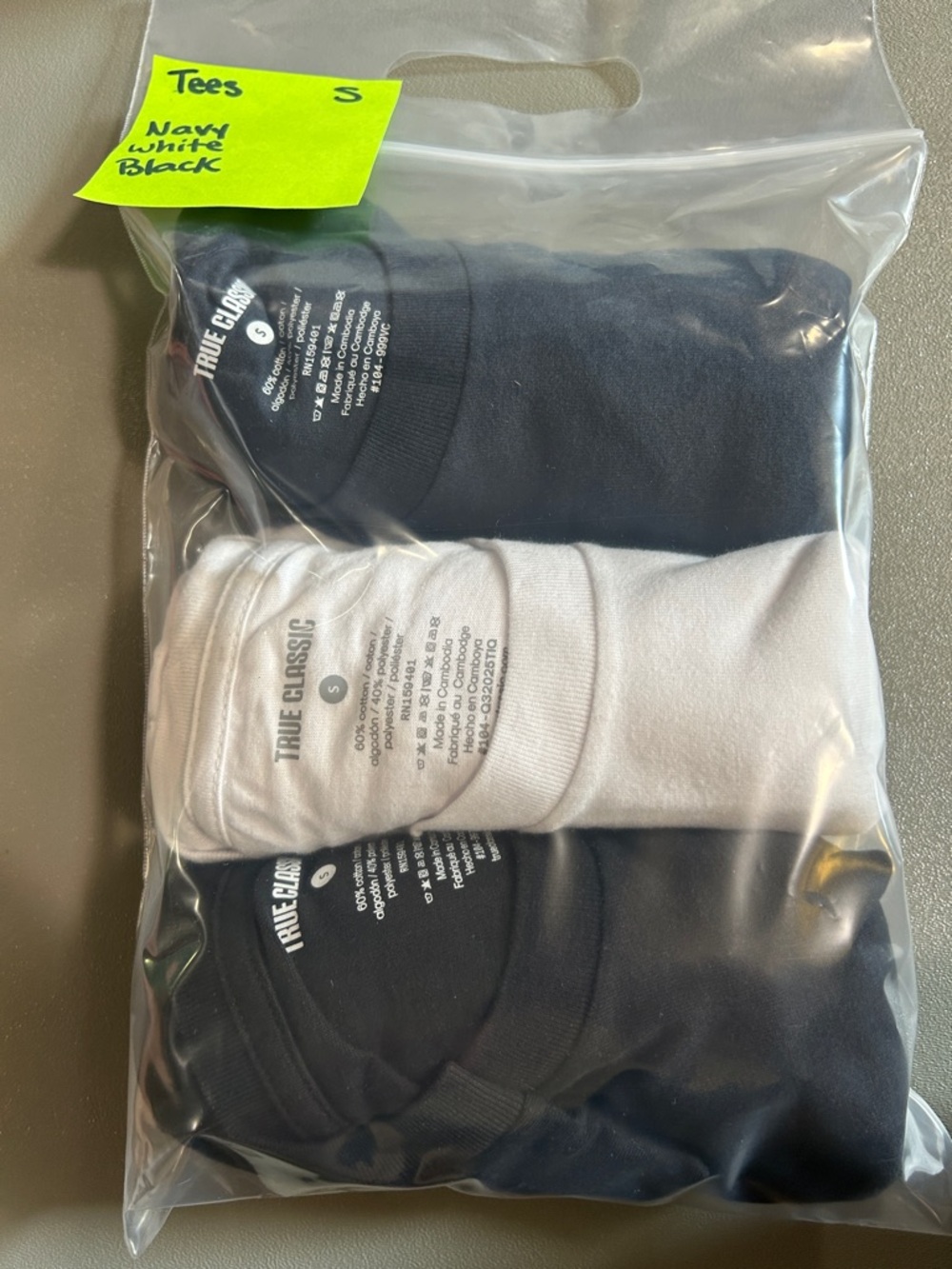 Men's 3-Pack Crew Tees - Navy, White & Black